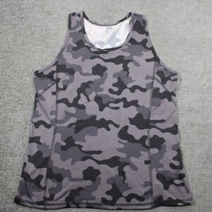 Zelos Mens Grey Camo Active Tank Top Sleeveless Workout Shirt Size M Camouflage